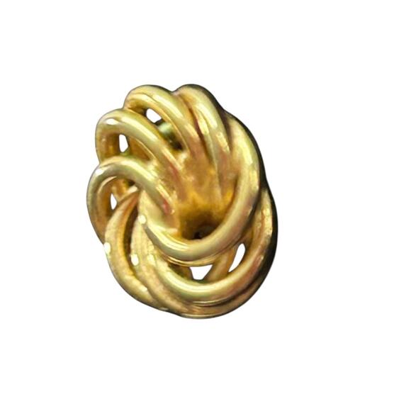 Small Goldtone Post Pierced Earrings Knot .4 Inch Knot - Picture 2 of 6